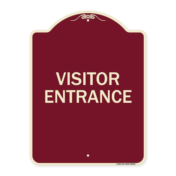 Signmission Entrance Visitor Entrance Heavy-Gauge Aluminum Architectural Sign, 24" H, BU-1824-24093 A-DES-BU-1824-24093 - main